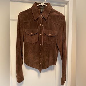 Bebe Brown Suede Top